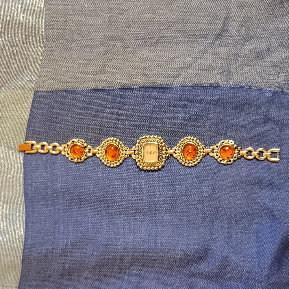 Aria Baltic Amber & Sterling Silver Case Watch